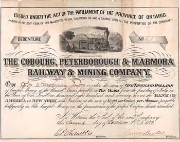 Cobourg, Peterborough & Marmora Railway & Mining Co.