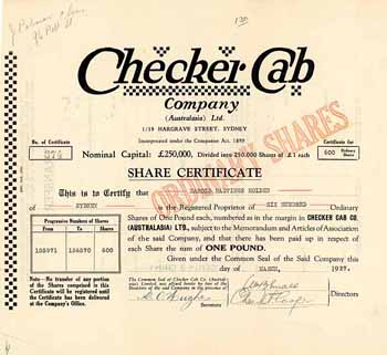 Checker Cab Company (Australasia) Ltd.