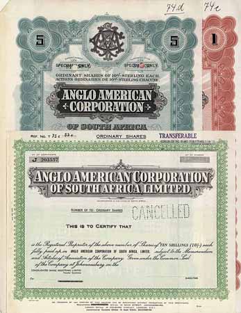 Anglo American Corporation of South Africa Ltd. (3 Stücke)