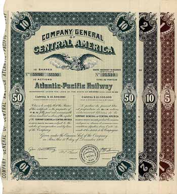 Atlantic-Pacific Railway (Company General of Central America) (3 Stücke)