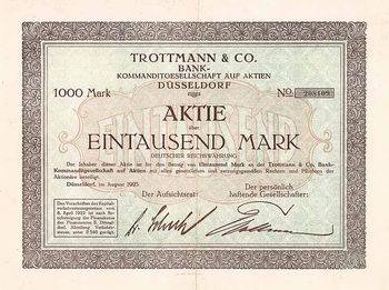Trottmann & Co. Bank-KG a.A.