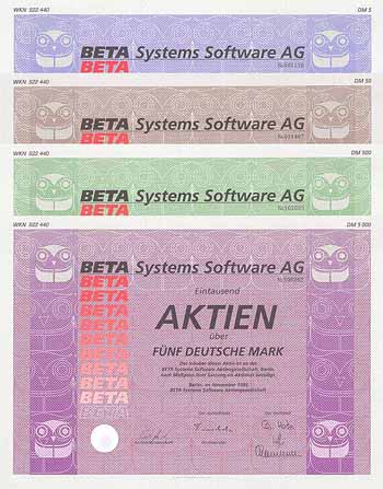 BETA Systems Software AG (4 versch. Stücke)