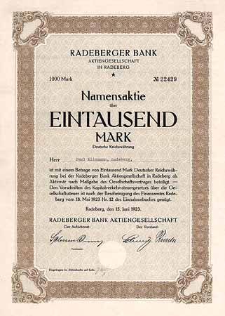 Radeberger Bank AG