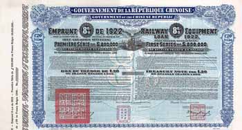 Governement of the Chinese Republic, Railway Equipment Loan 1922