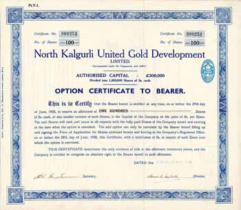 North Kalgurli United Gold Development Ltd.
