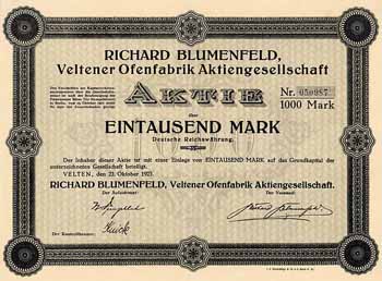 Richard Blumenfeld Veltener Ofenfabrik AG