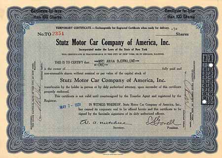 Stutz Motor Car Co. of America
