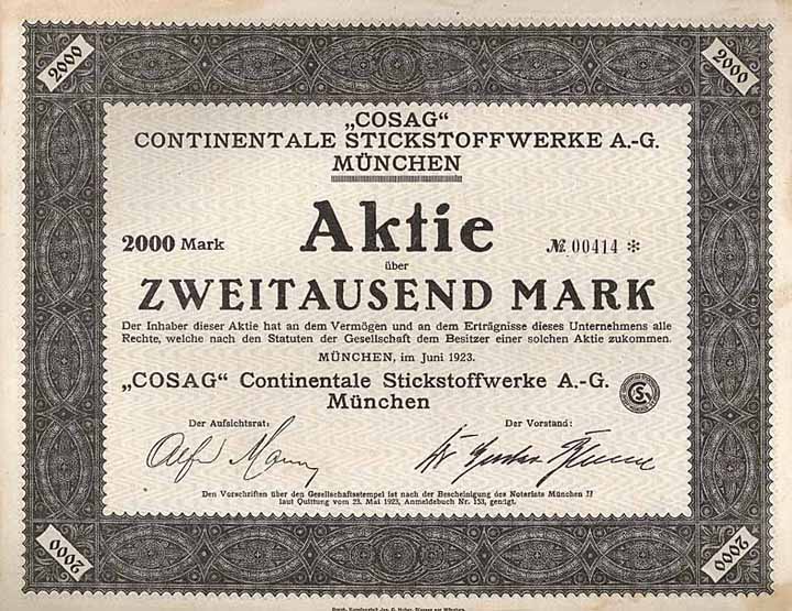 “COSAG” Continentale Stickstoffwerke AG