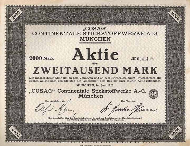 “COSAG” Continentale Stickstoffwerke AG