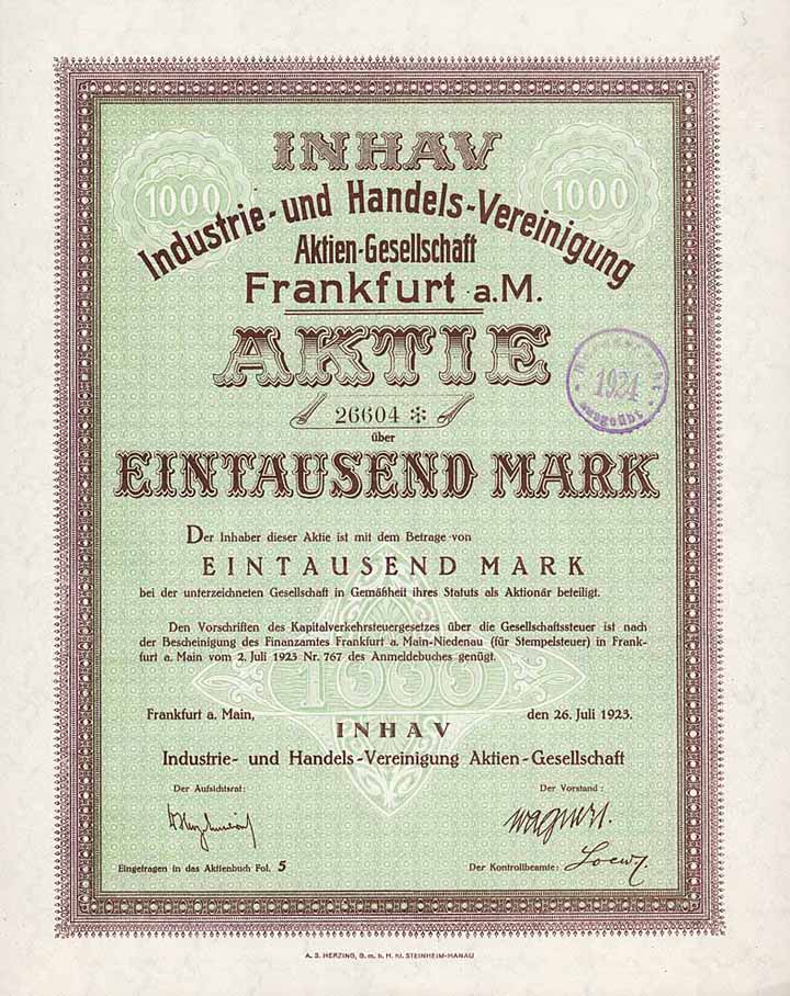 INHAV Industrie- und Handels-Vereinigung AG