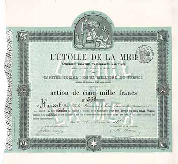 L'Étoile de la Mer, Cie. An. d'Assurances Maritimes