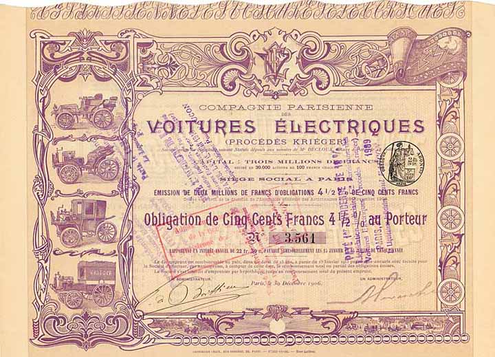 Cie. Parisienne des Voitures Électriques (Procédés Kriéger)