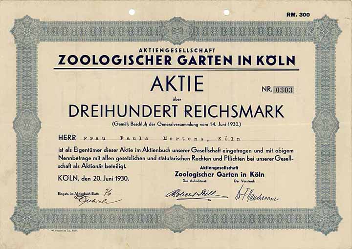 AG Zoologischer Garten in Köln