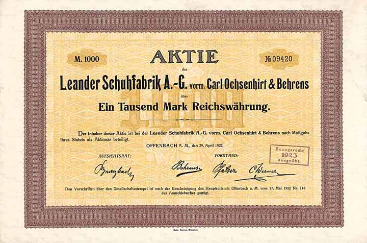 Leander Schuhfabrik AG vorm. Carl Ochsenhirt & Behrens