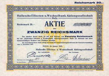 Hallesche Effecten- u. Wechselbank AG