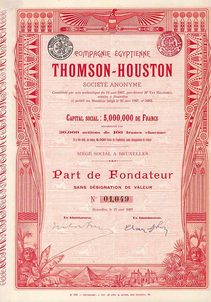 Cie. Égyptienne Thomson-Houston S.A.