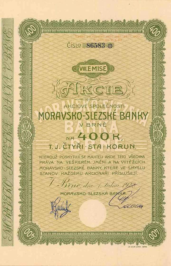 Mährisch-Schlesische Bank (Moravsko-Slezské Banky)