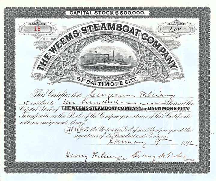 Weems Steamboat Co. of Baltimore City