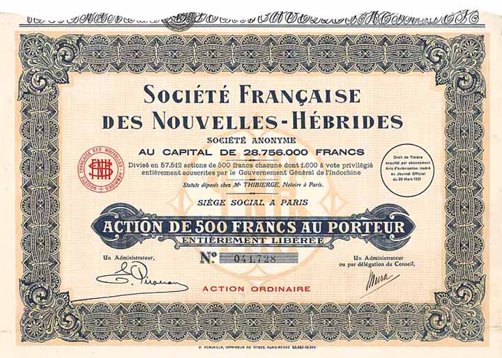 Soc. Francaise des Nouvelles-Hébrides S.A.