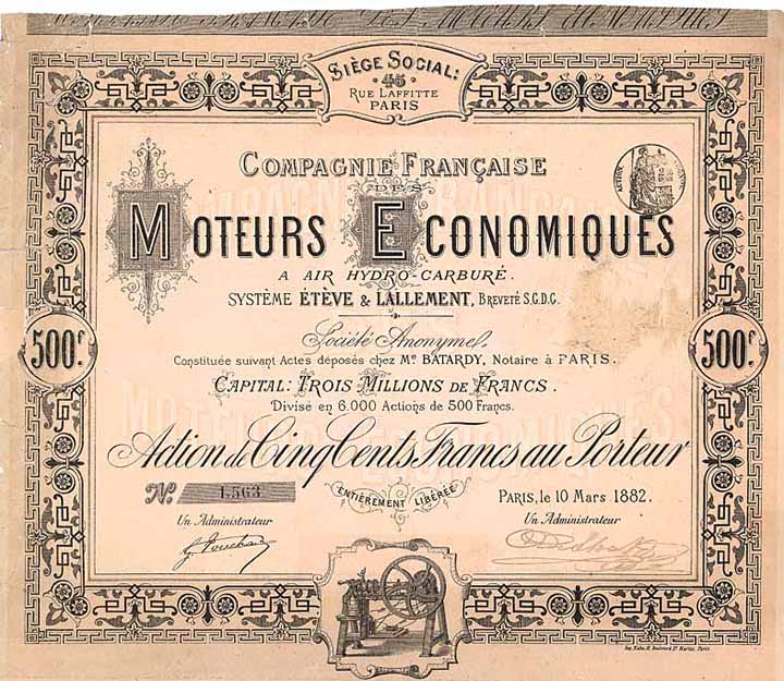 Cie. Franc. des Moteurs Economiques S.A.