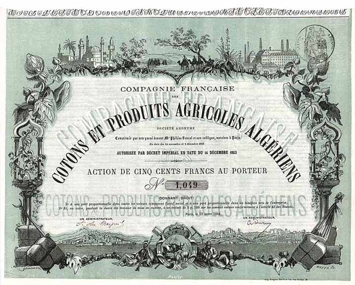 Cie. Franc. des Cotons et Produits Agricoles Algériens S.A.