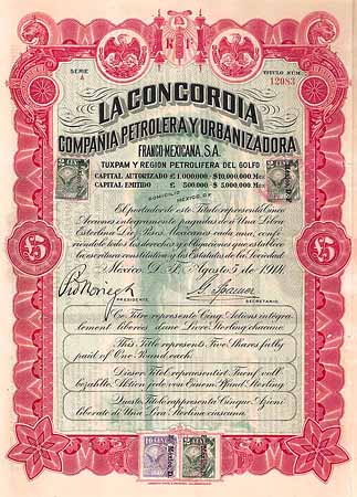 La Concordia Cia. Petrolere y Urbanizadora Franco-Mexicana