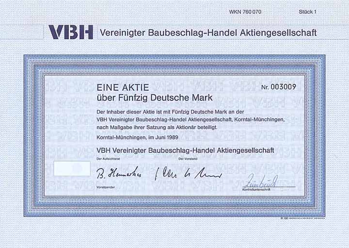 VBH Vereinigter Baubeschlag-Handel AG