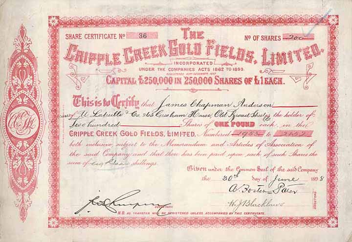 Cripple Creek Gold Fields Ltd.