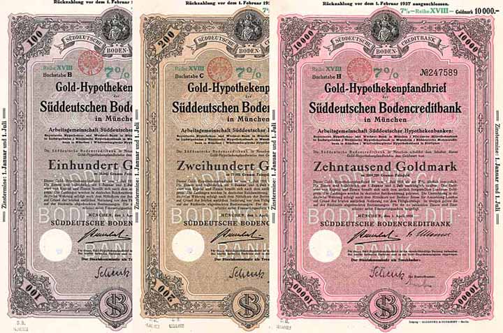 Süddeutsche Bodencreditbank (7 Stücke)