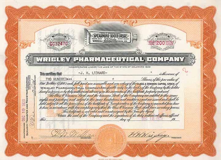 Wrigley Pharmaceutical Co.