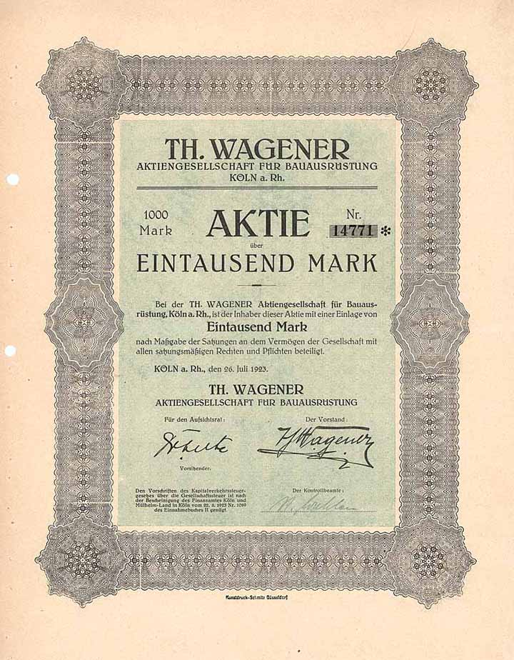 Th. Wagener AG für Bauausführung