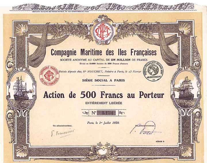 Cie. Maritime des Iles Francaises S.A.