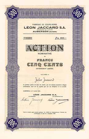 Fabrique de Coupe-Verre Léon Jaccard S.A.