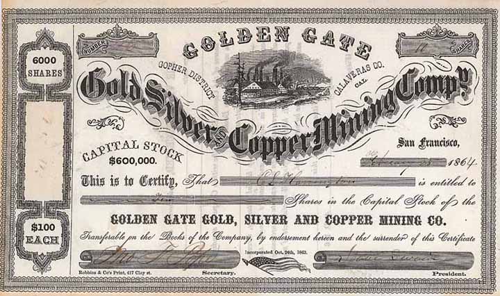 Golden Gate Gold, Silver and Copper Mining Co.