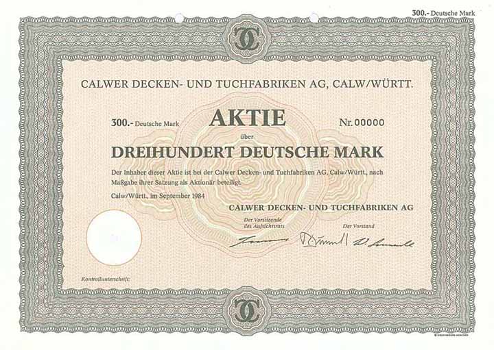 Calwer Decken- und Tuchfabriken AG