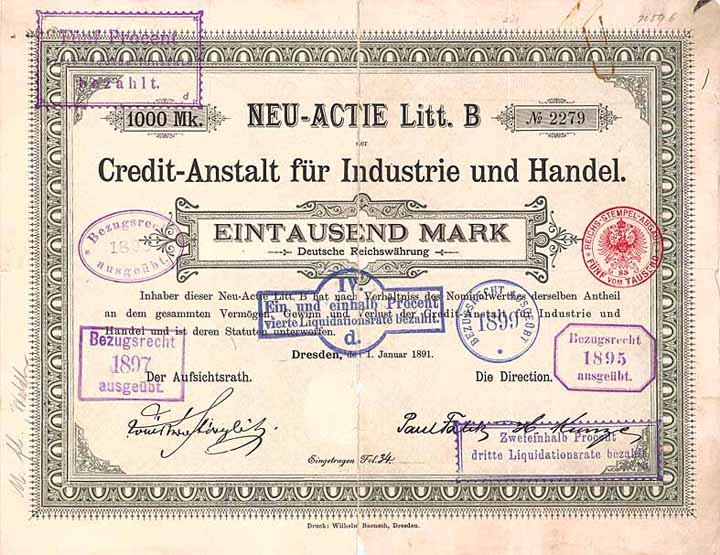 Credit-Anstalt für Industrie und Handel