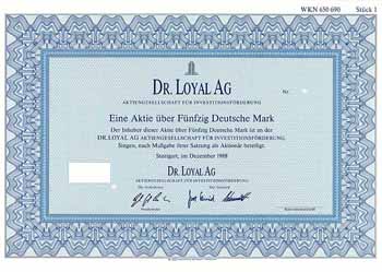 Dr. Loyal AG AG für Investitionsförderung
