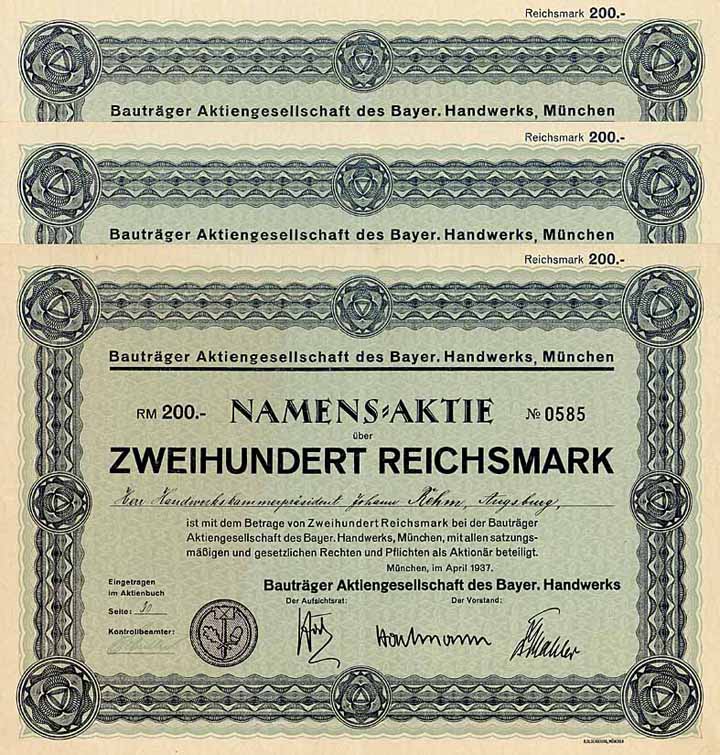 Bauträger AG des Bayer. Handwerks (5 Stücke)
