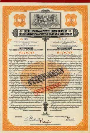 Czechoslovak State Loan of 1922, Tschechoslowakei