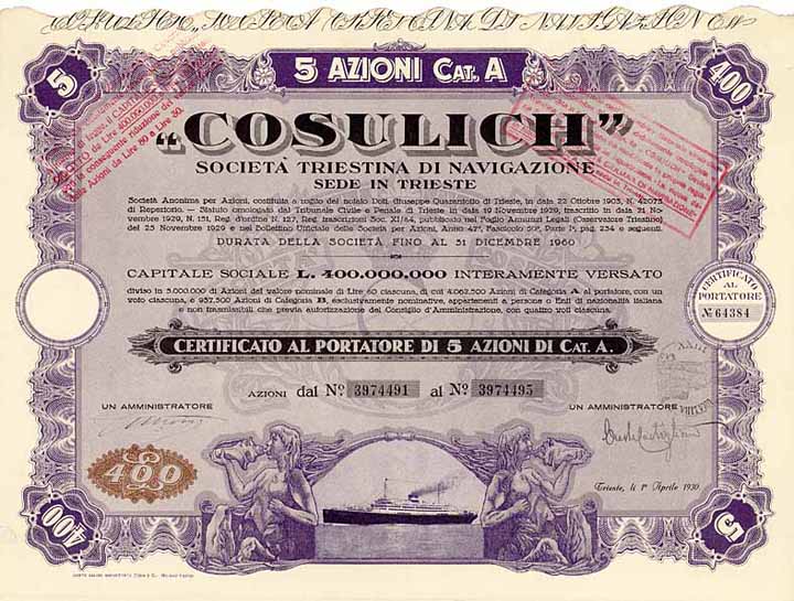 “COSULICH” Soc. Triestina di Navigazione