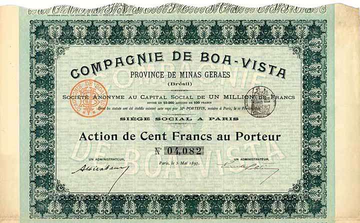 Cie. de Boa-Vista Province de Minas Geraes (Brésil) S.A.
