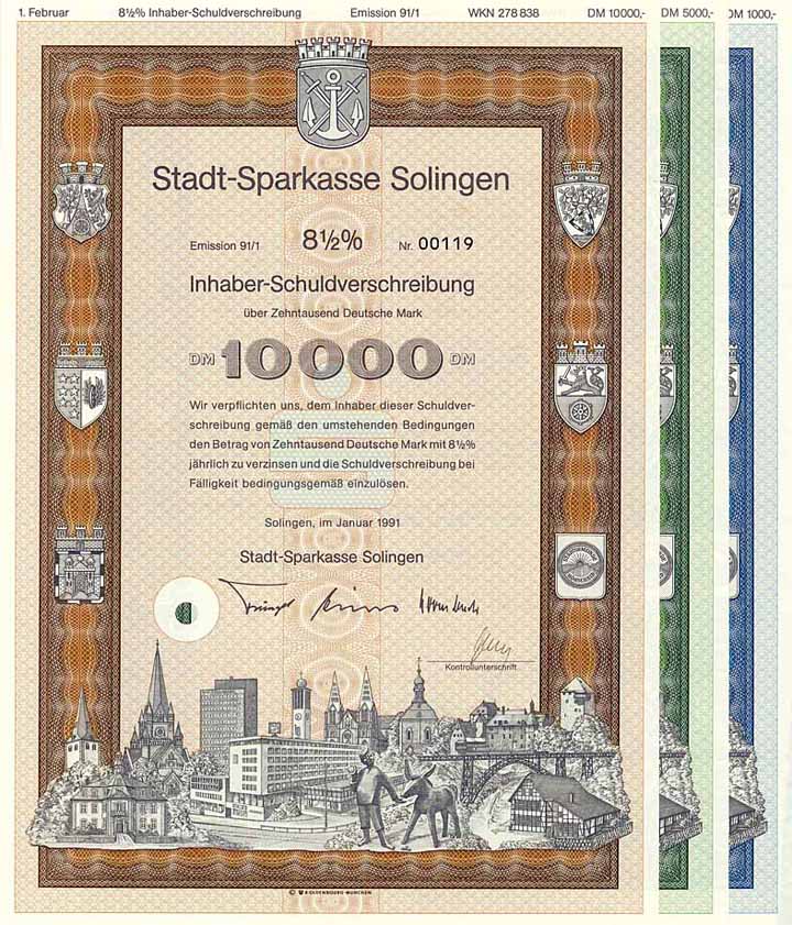 Stadt-Sparkasse Solingen (3 Stücke)