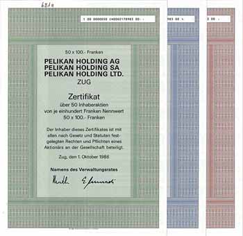 Pelikan Holding AG (3 Stücke)