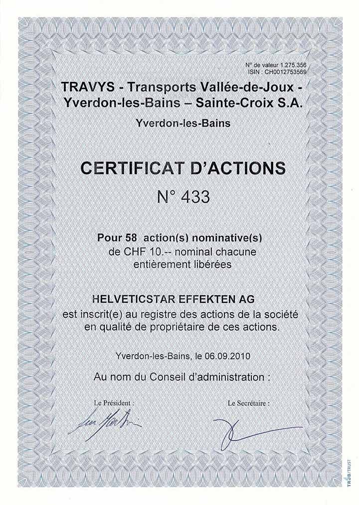 TRAVYS - Transports Vallée-de-Joux - Yverdon-les-Bains - Sainte-Croix S.A.