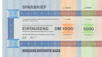 Berliner Disconto Bank (2 Stücke)