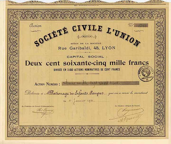 Soc. Civile L’Union