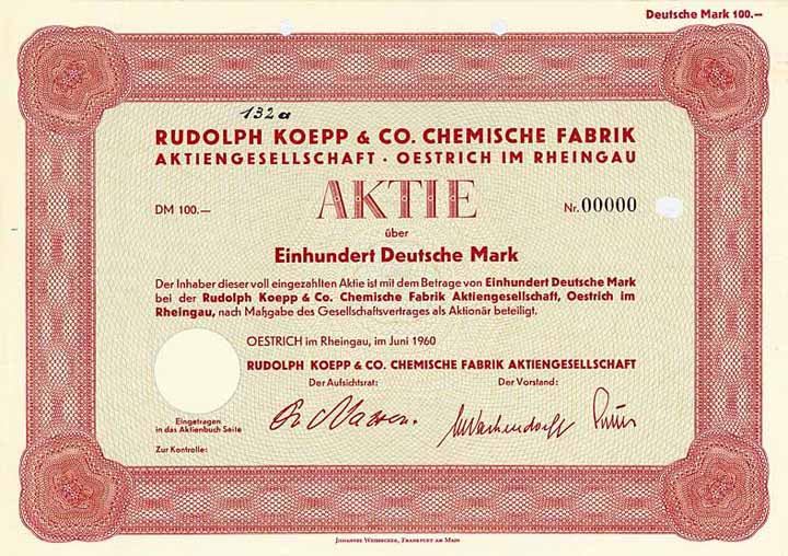 Rudolph Koepp & Co. Chemische Fabrik AG