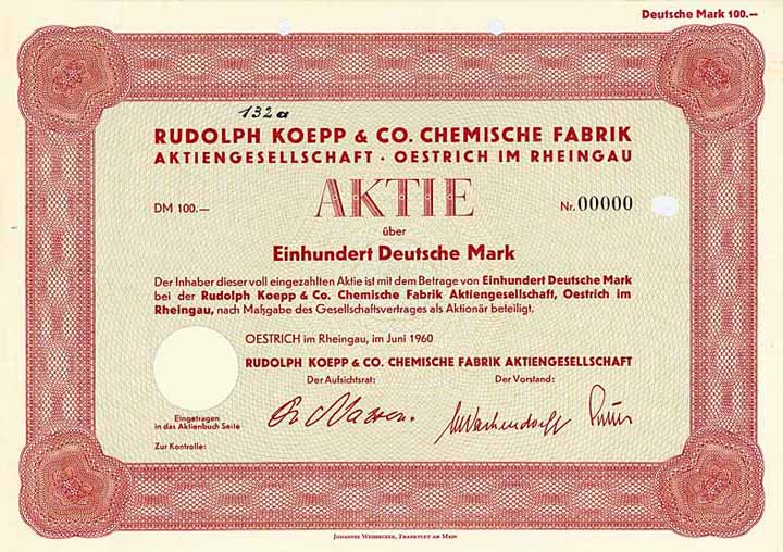 Rudolph Koepp & Co. Chemische Fabrik AG