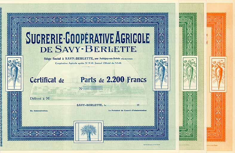 Sucrerie Cooperative Agricole de Savy-Berlette (3 Stücke)
