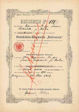 Steinkohlen-Bergwerk “Zollverein” (OU Franz Haniel d.J.)